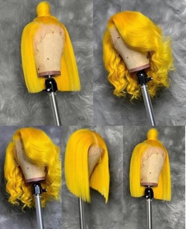 Sexy yellow 100% Brazilian human wig bob